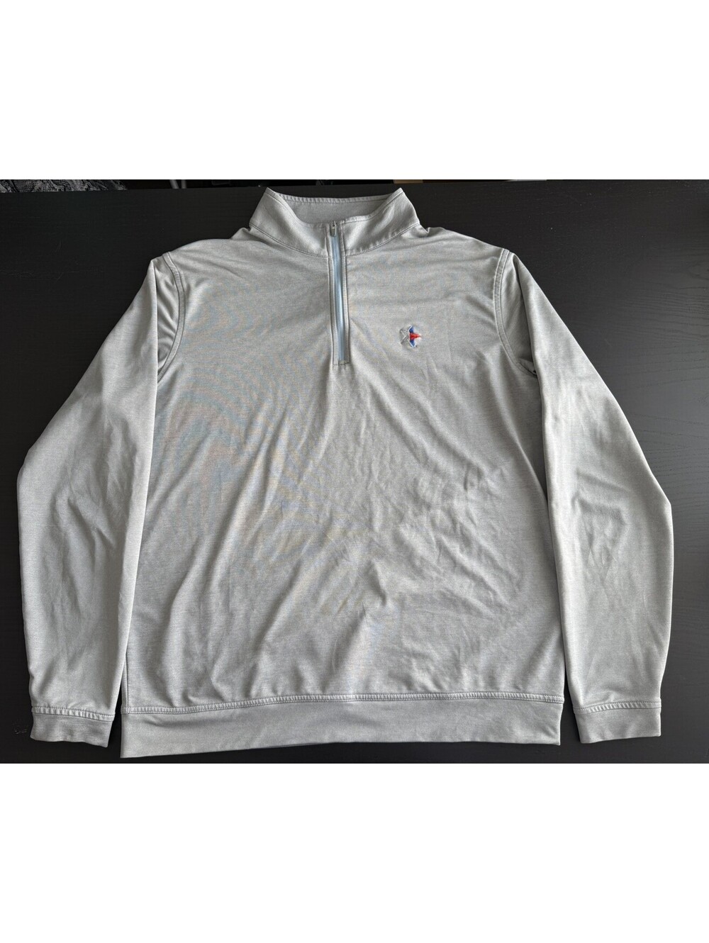 Peter Millar Crown Comfort Quarter Zip Pullover Gray Mens Large Montreal Expos